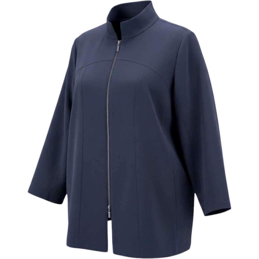 Lane Bryant Womens Navy Blue Zip Front Stretch Jacket Size 18/20 Mock Neck